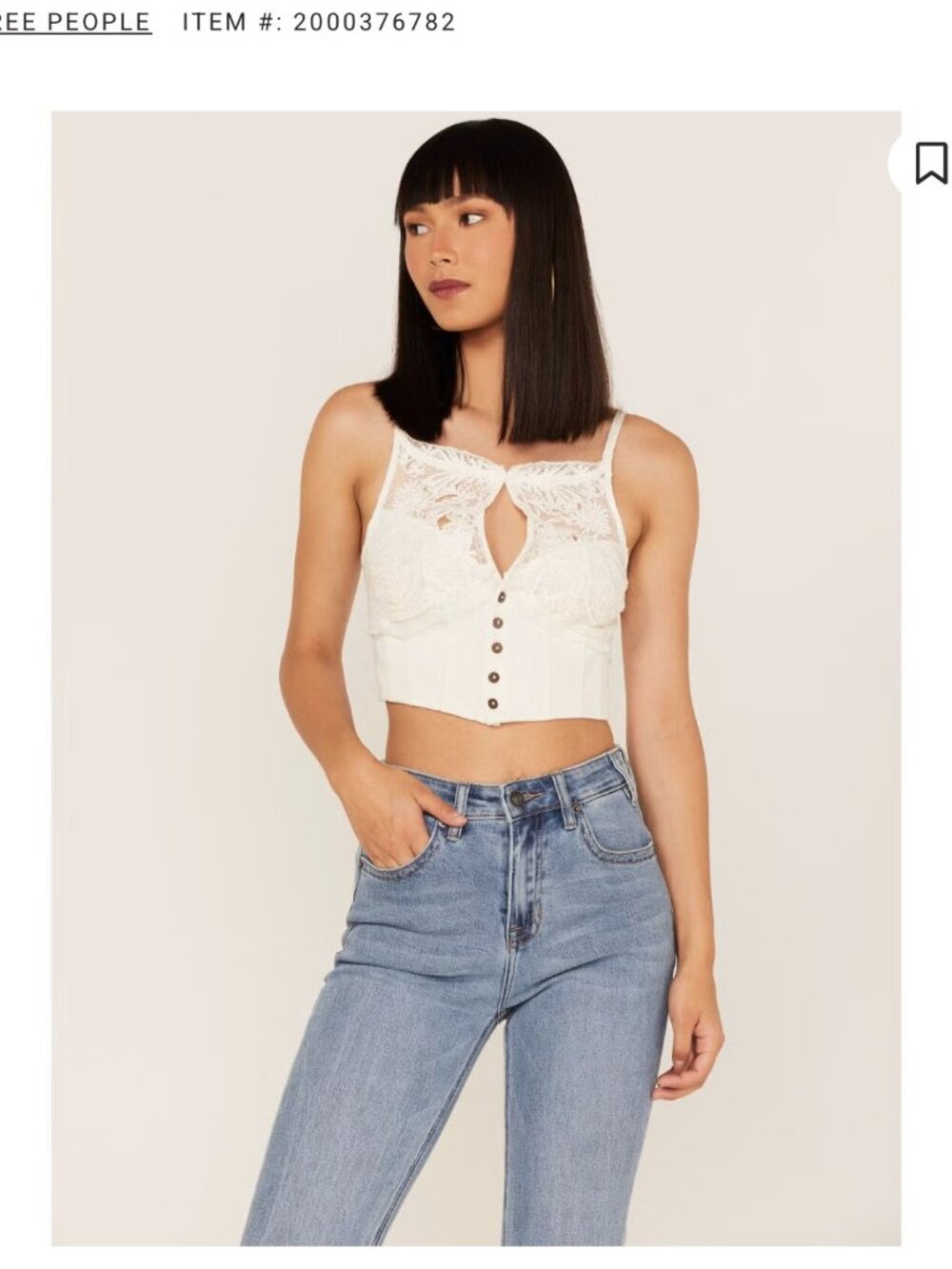 Free People Have My Heart Cropped Tank Top blue
